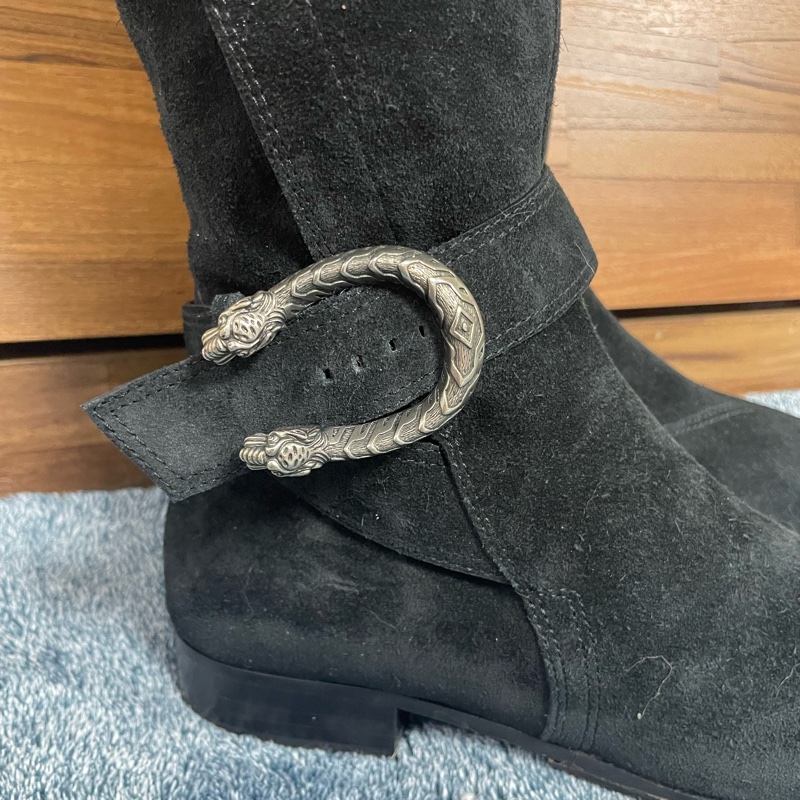 全新Gucci麂皮高筒靴/長筒靴/馬靴/過膝靴-3