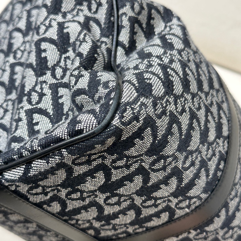 Dior 藍色 老花帆布波士頓包 35cm-12