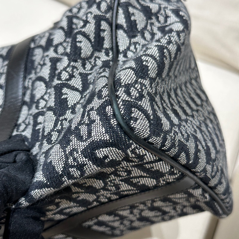 Dior 藍色 老花帆布波士頓包 35cm-13