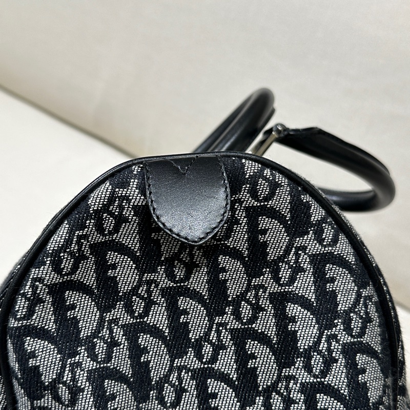 Dior 藍色 老花帆布波士頓包 35cm-23