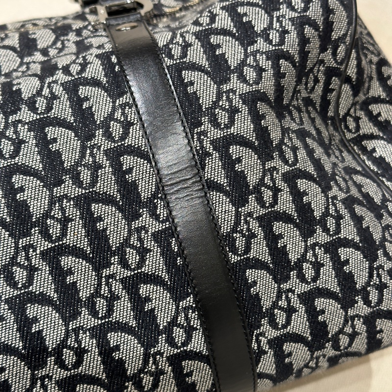 Dior 藍色 老花帆布波士頓包 35cm-25