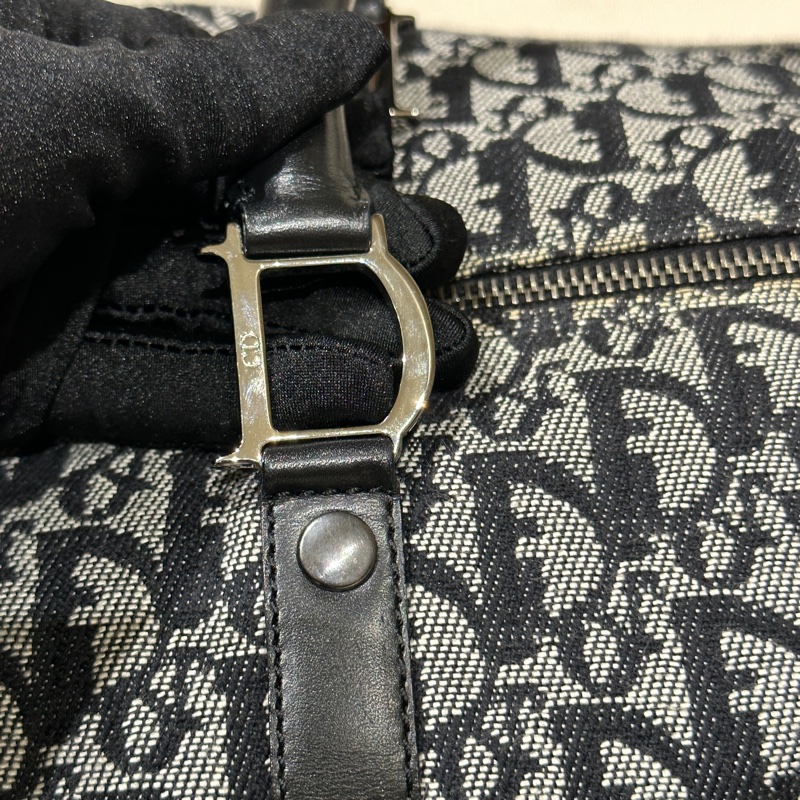 Dior 藍色 老花帆布波士頓包 35cm-29