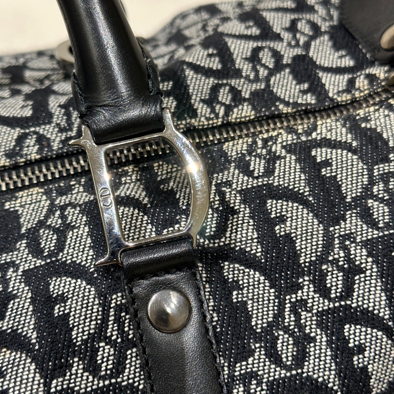 Dior 藍色 老花帆布波士頓包 35cm-30