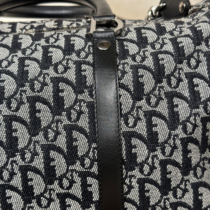 Dior 藍色 老花帆布波士頓包 35cm-32