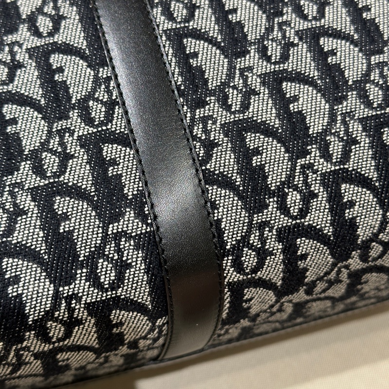 Dior 藍色 老花帆布波士頓包 35cm-33