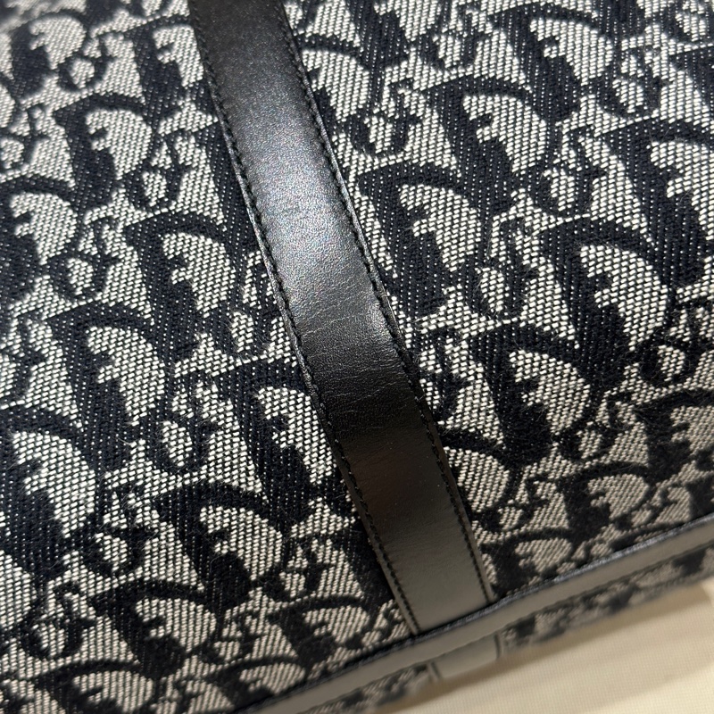 Dior 藍色 老花帆布波士頓包 35cm-34