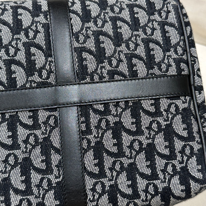 Dior 藍色 老花帆布波士頓包 35cm-37