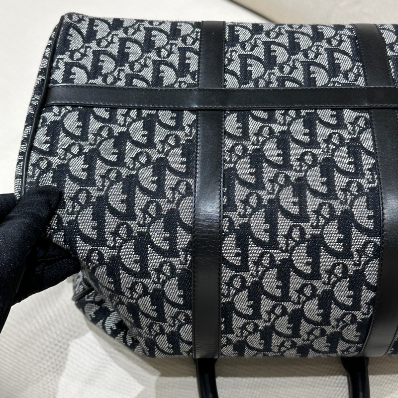 Dior 藍色 老花帆布波士頓包 35cm-38