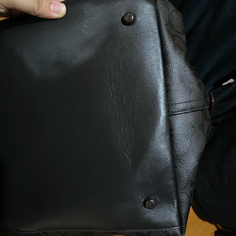 Coach黑色50cm滿版logo行李袋-4