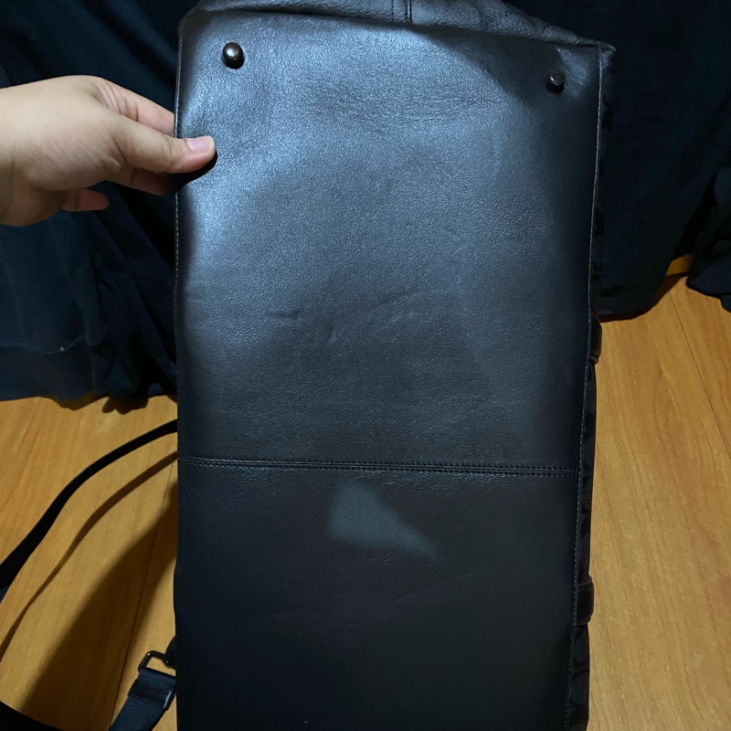 Coach黑色50cm滿版logo行李袋-10