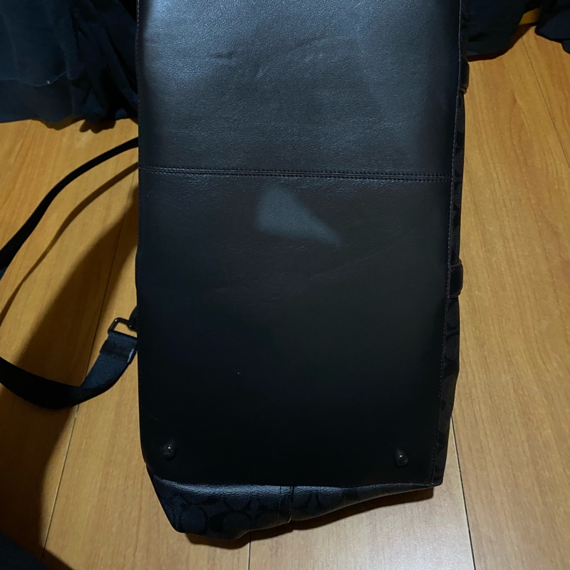 Coach黑色50cm滿版logo行李袋-11