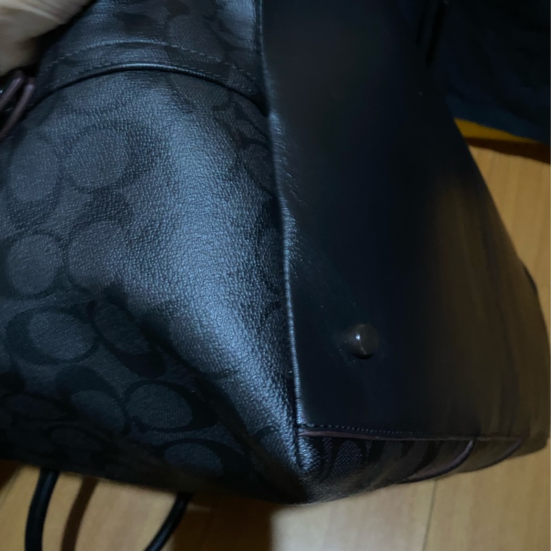 Coach黑色50cm滿版logo行李袋-15