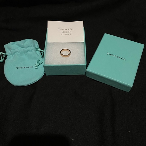 TIFFANY&Co.經典1837純銀金色戒指