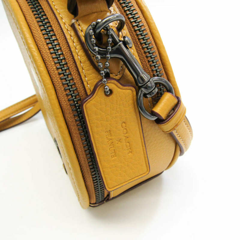 【日本直送】Coach COACH × PEANUTS CF290 女士皮革手提包,單肩包 深黃色-11