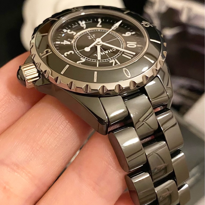 保證專櫃真品 附購證、保固❤️9成新 33mm 黑色 白色 Chanel 香奈兒 J12 陶瓷錶-7