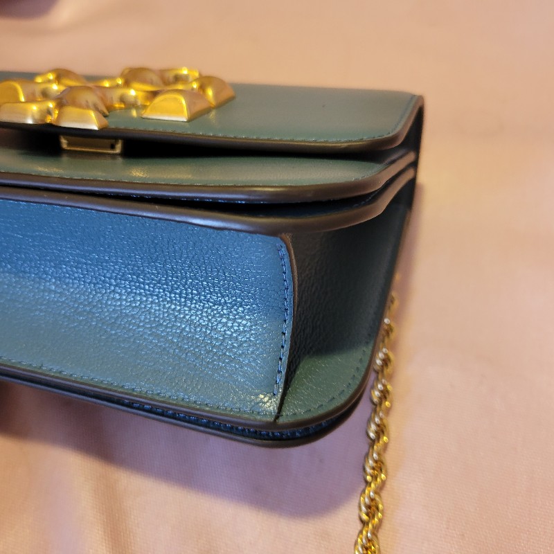 TORY BURCH Eleanor 專櫃款金磚灰藍色-4