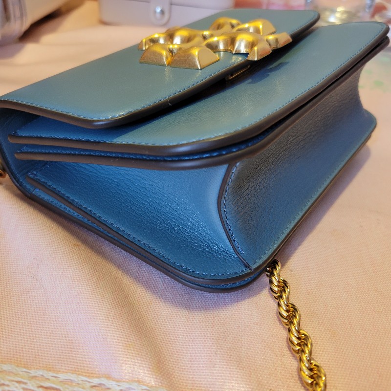 TORY BURCH Eleanor 專櫃款金磚灰藍色-5