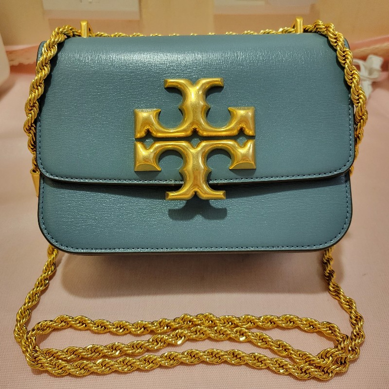 TORY BURCH Eleanor 專櫃款金磚灰藍色-7