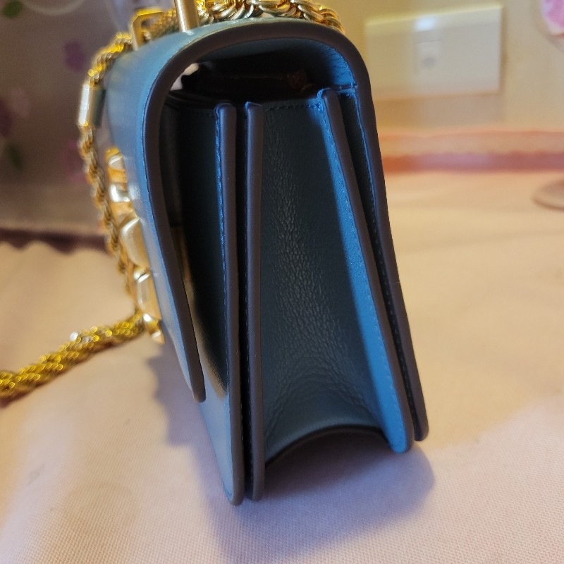 TORY BURCH Eleanor 專櫃款金磚灰藍色-8