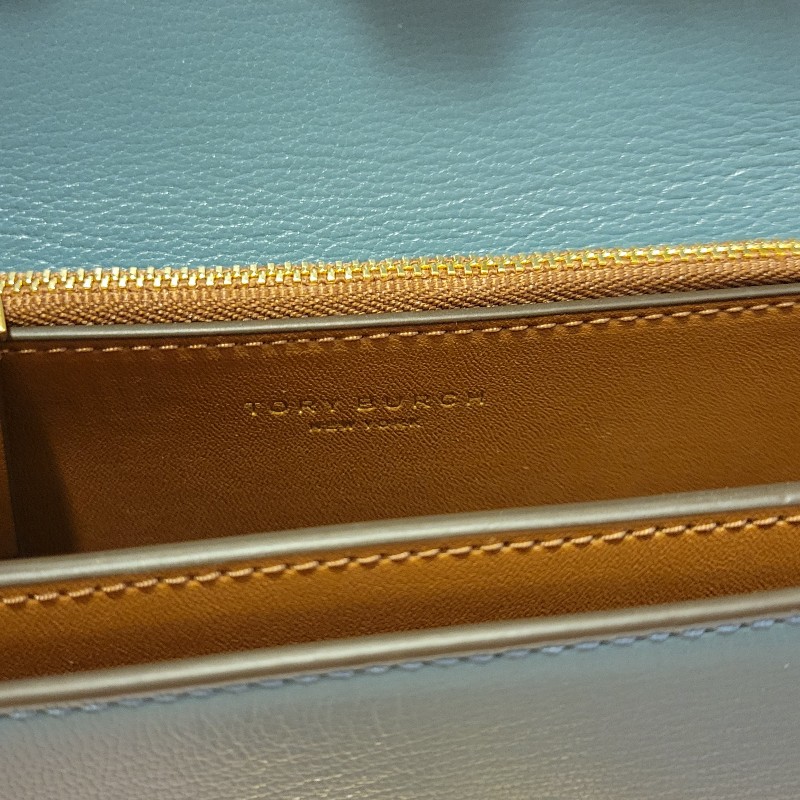 TORY BURCH Eleanor 專櫃款金磚灰藍色-11