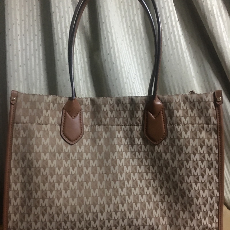 大棕色堤花布托特包-8