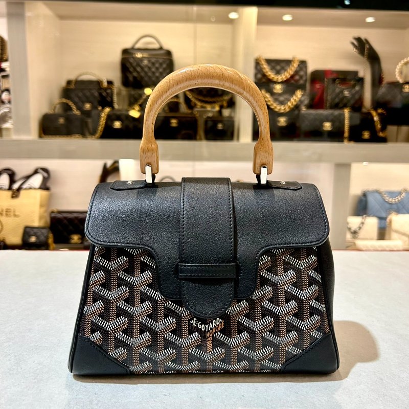 GOYARD MINI SAIGON印花縫線兩用包-0