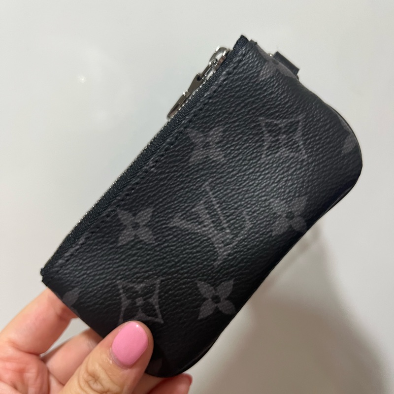 （保留中）爸爸節送禮必備 台灣購證 全配商品 99新 LV路易威登 黑武士 經典黑色灰色雙面老花三合一 斜背包肩背包-5