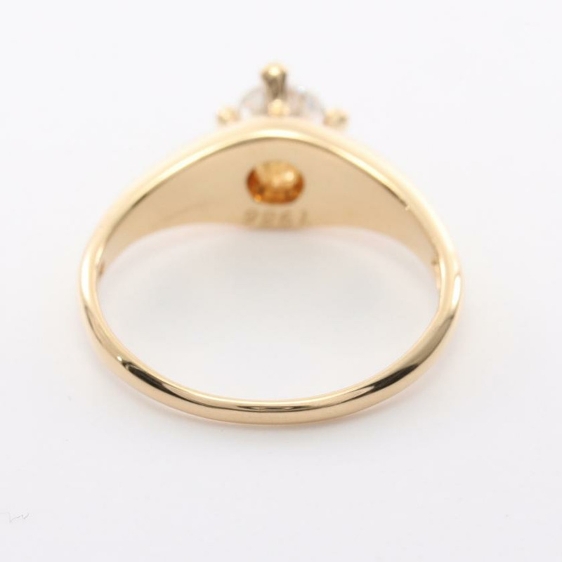 【日本直送】 中古BVLGARI[AB]Corona 單鑽 戒指 K18YG 鑽石 金黃色-2