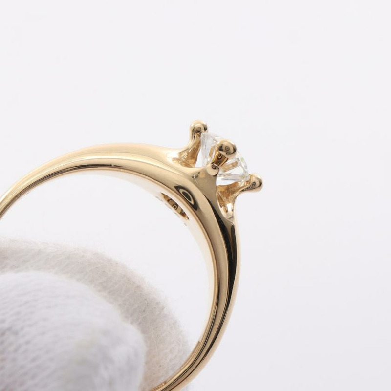 【日本直送】 中古BVLGARI[AB]Corona 單鑽 戒指 K18YG 鑽石 金黃色-6