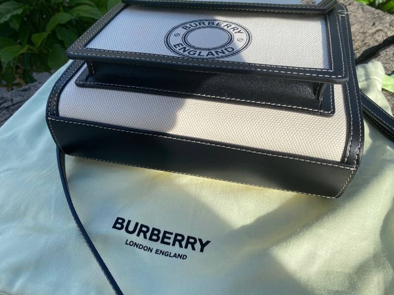 全新BURBERRY黑色帆布Pocket迷你口袋手提肩背包-2