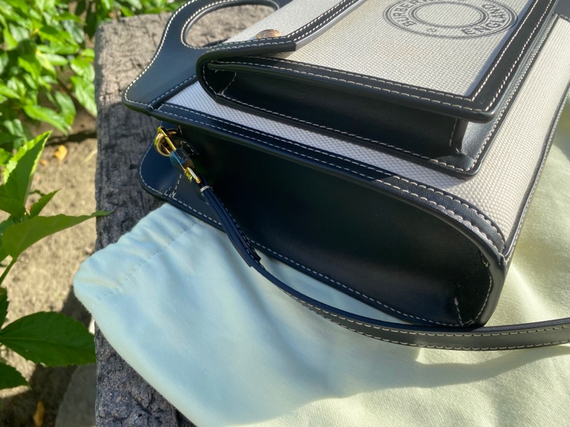 全新BURBERRY黑色帆布Pocket迷你口袋手提肩背包-5