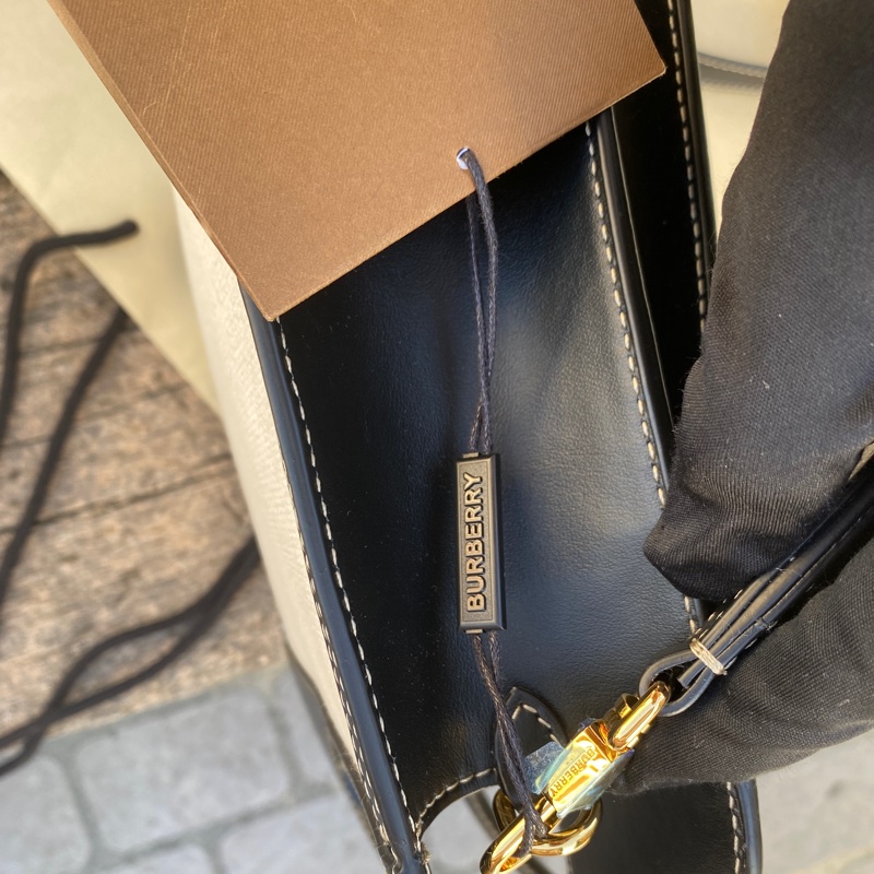 全新BURBERRY黑色帆布Pocket迷你口袋手提肩背包-6