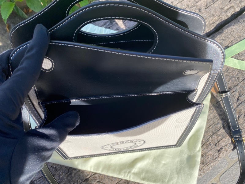 全新BURBERRY黑色帆布Pocket迷你口袋手提肩背包-8