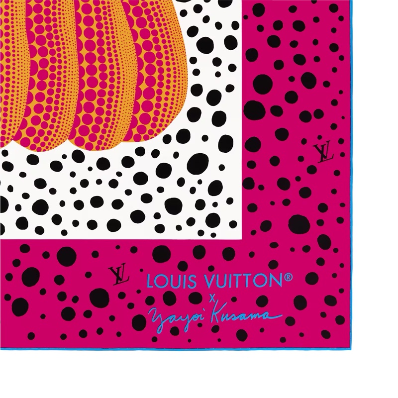 草間彌生Louis Vuitton x Yayoi Kusama紫紅色南瓜絲巾 方巾M78394-1