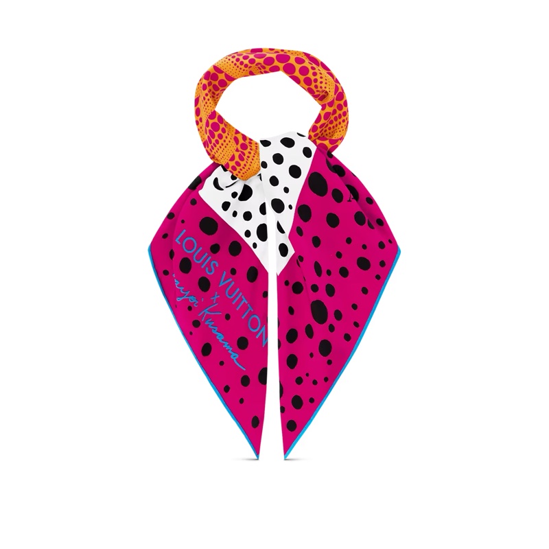 草間彌生Louis Vuitton x Yayoi Kusama紫紅色南瓜絲巾 方巾M78394-2
