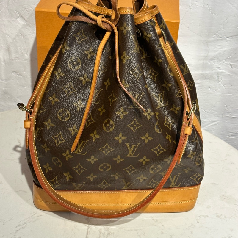Louis Vuitton 原花 LV 大水桶包 NOE 斜背包 肩背包M42224-6