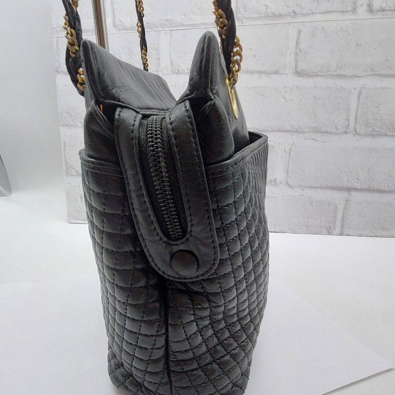 Bally 古董鏈包 菱格紋皮革 黑色 斜背包 .以摩登設計打造備受喜愛的款式.-12