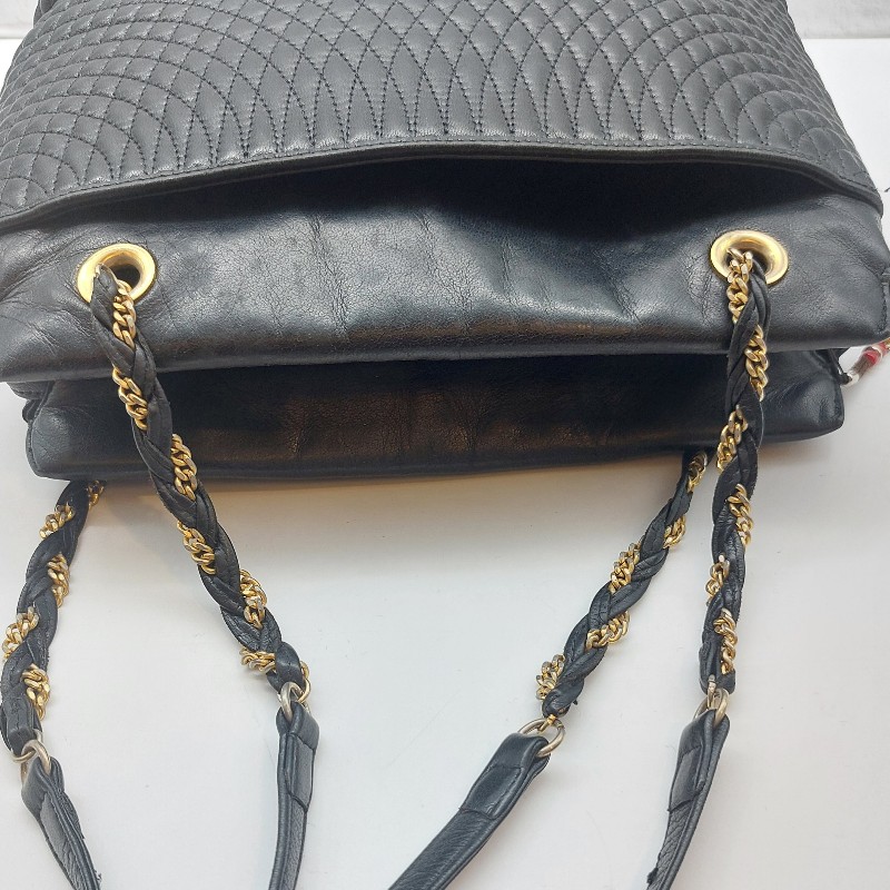 Bally 古董鏈包 菱格紋皮革 黑色 斜背包 .以摩登設計打造備受喜愛的款式.-15