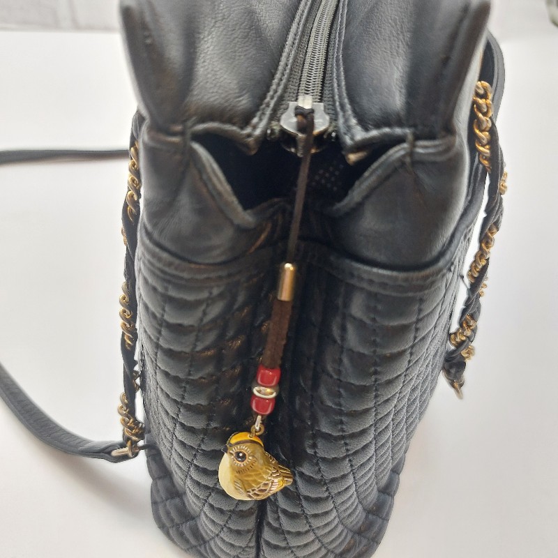 Bally 古董鏈包 菱格紋皮革 黑色 斜背包 .以摩登設計打造備受喜愛的款式.-33