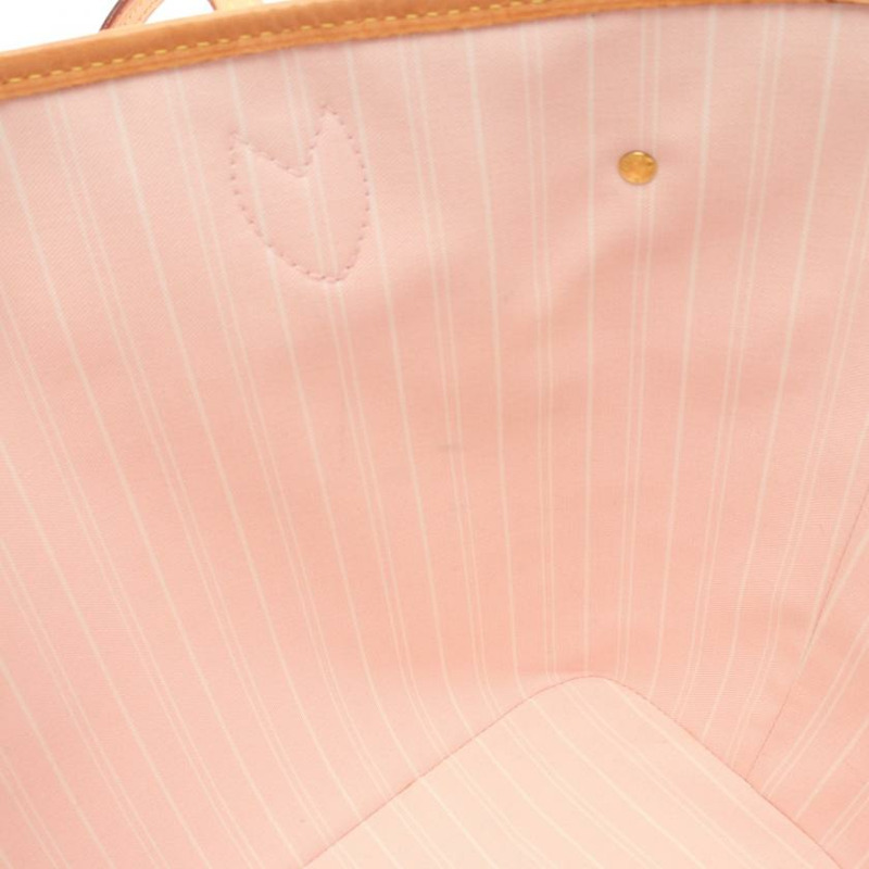 【日本直送】 中古LOUIS VUITTON[B]Neverfull MM 雙 The Pool monogram giant 玫瑰克萊爾 肩包 托特包 PVC 皮革 淺粉色 淡黃色-8