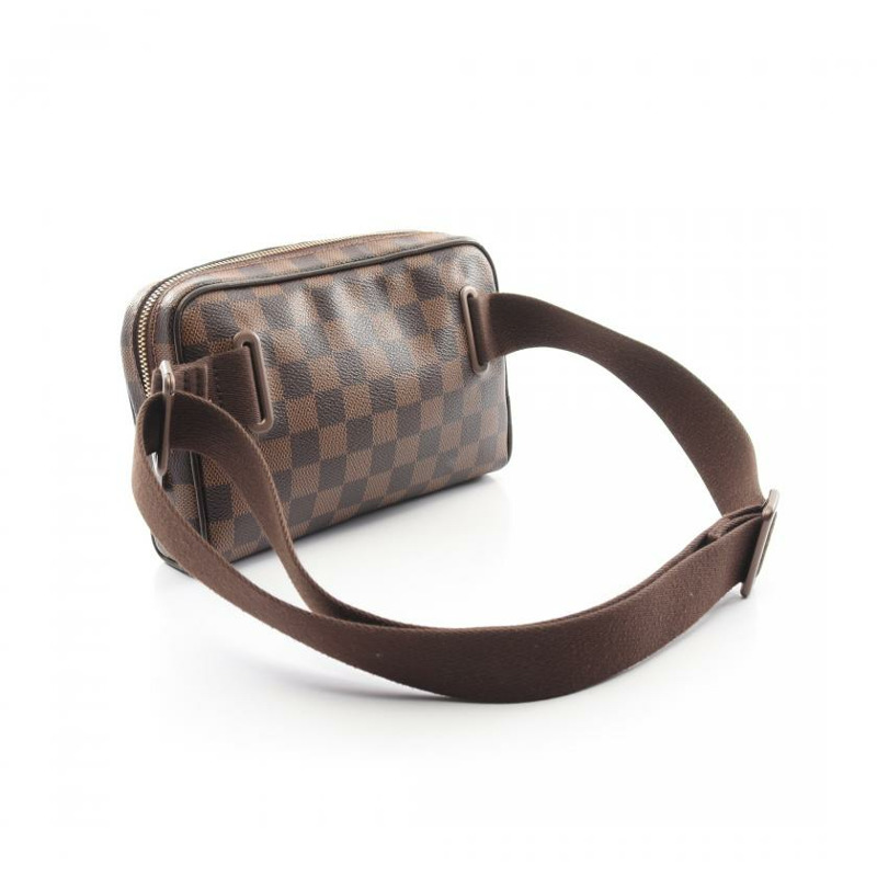 【日本直送】 中古LOUIS VUITTON[B]Bumbag Brooklyn烏黑色棋盤格 隨身包 PVC 皮 棕色-1