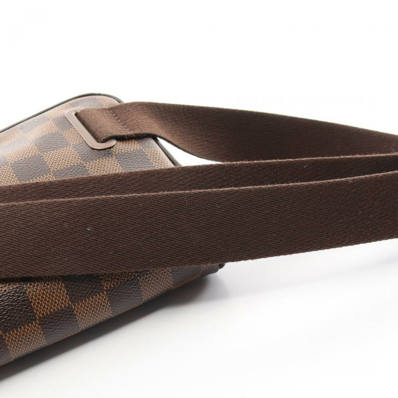 【日本直送】 中古LOUIS VUITTON[B]Bumbag Brooklyn烏黑色棋盤格 隨身包 PVC 皮 棕色-7