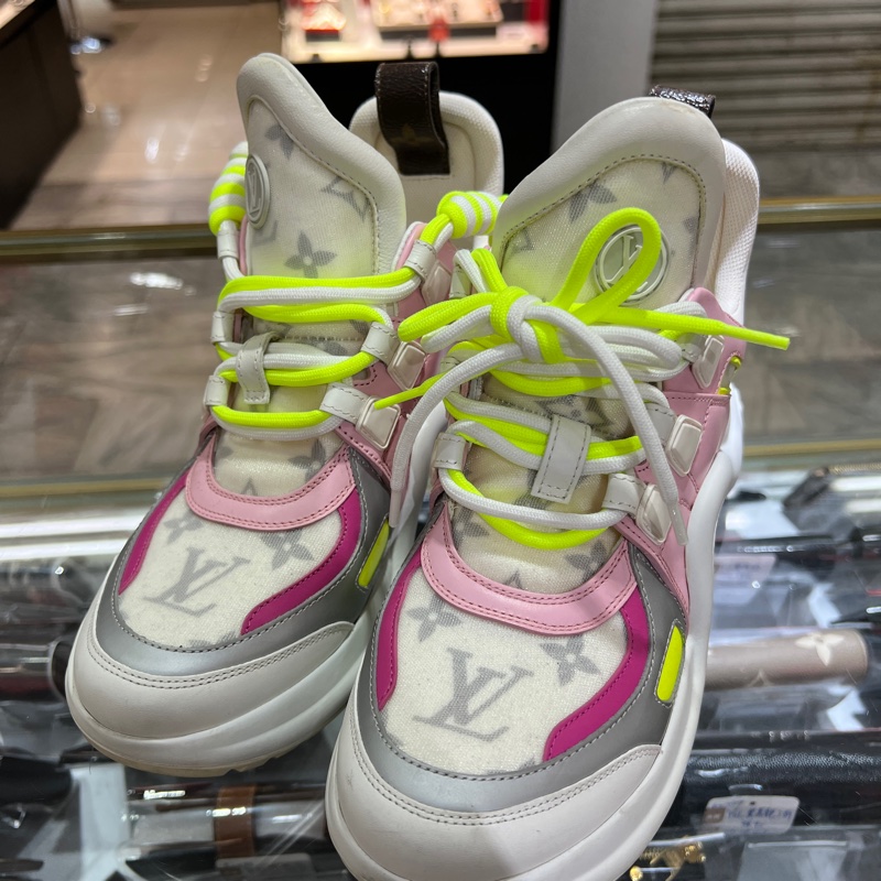 LV 螢光綠粉白鞋 限量Archlight老爹鞋-0