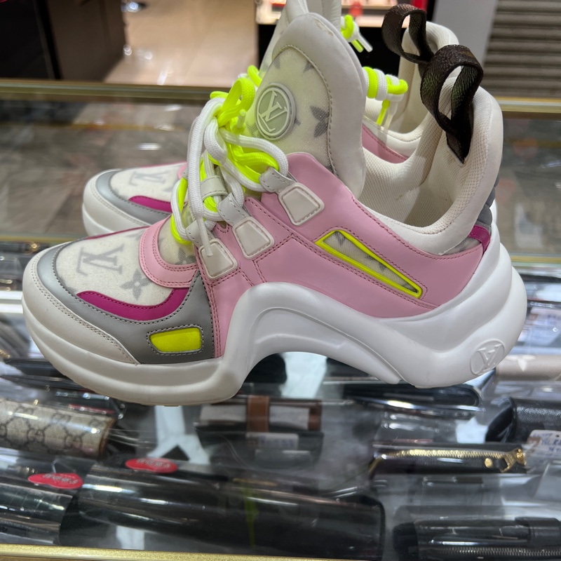 LV 螢光綠粉白鞋 限量Archlight老爹鞋-7