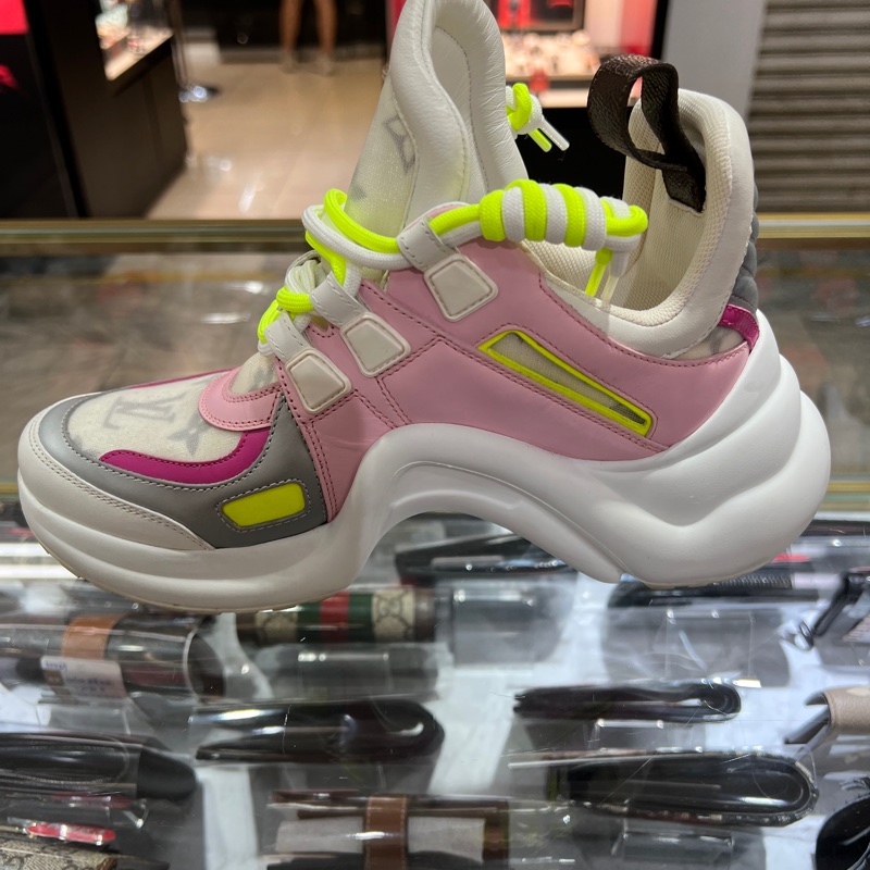 LV 螢光綠粉白鞋 限量Archlight老爹鞋-8