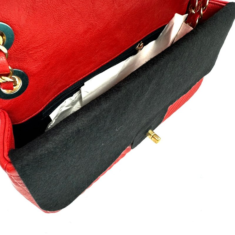 CHANEL 經典V紋口蓋包 CF25 - 紅金-2