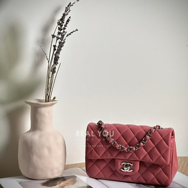 CHANEL 經典口蓋包 CF20 - 粉銀-0