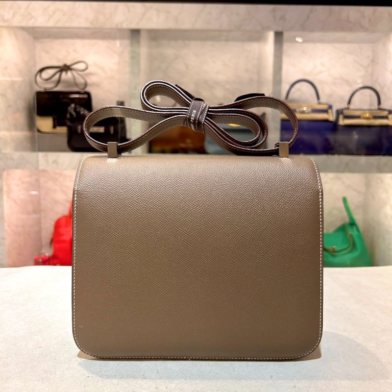 HERMES 康康24CM/大象灰銀釦/EPSOM-2