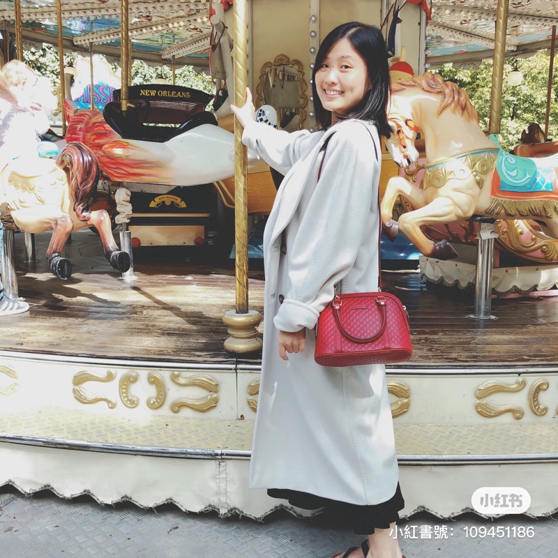 GUCCI 經典Guccissima壓紋LOGO手提/斜背迷你兩用包(紅色)  😁😁超甜👉物超所值-2