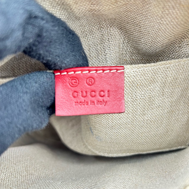 GUCCI 經典Guccissima壓紋LOGO手提/斜背迷你兩用包(紅色)  😁😁超甜👉物超所值-4